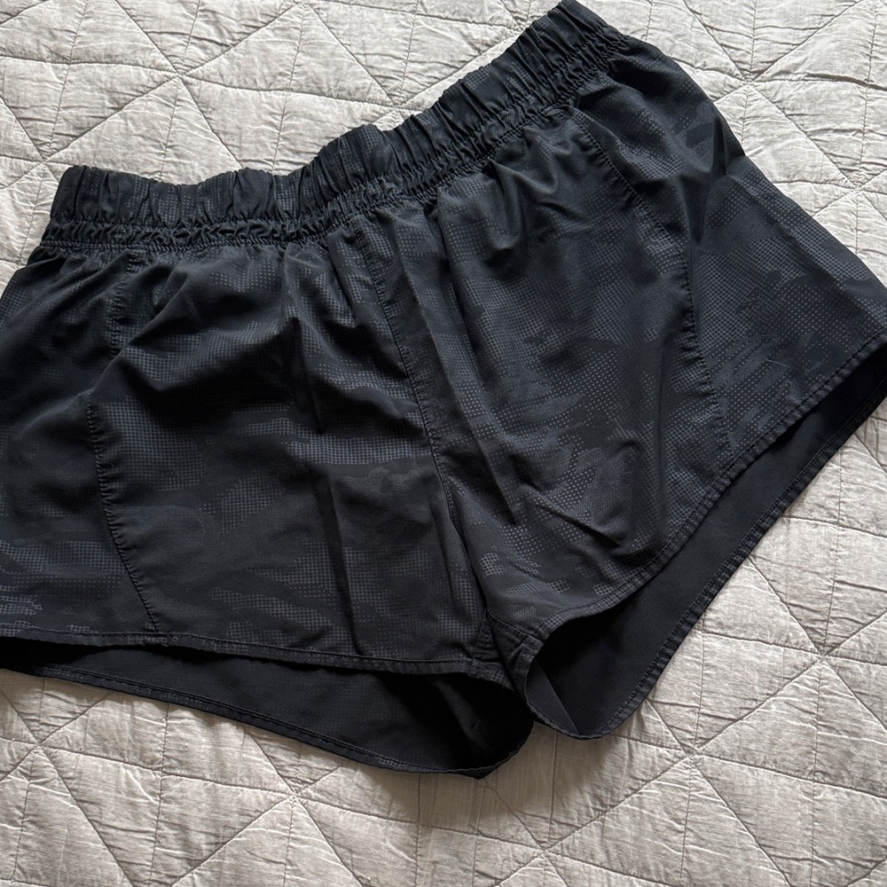 Black Lined Running Shorts